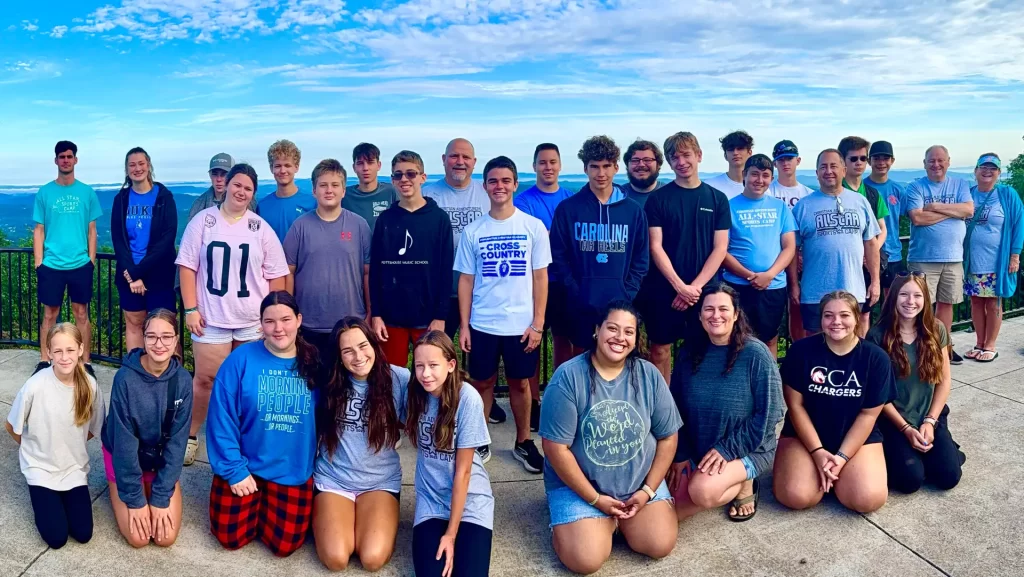 Youth Sports Camp Ministry Group in the mountains